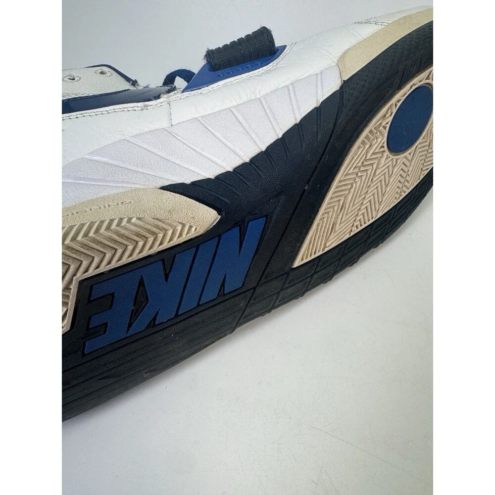 Nike Zoom Air Huarache Basketball Shoes 367171-141 White Blue Sapphire Mens 12